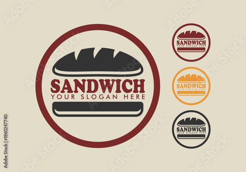 sandwich logo vector illustration bread frachise street food business