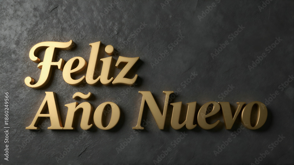 Obraz premium Feliz Año Nuevo Metallic Sign