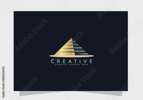 Pyramid logo vector icon design, Creative Branding Pyramids Logo Concept design