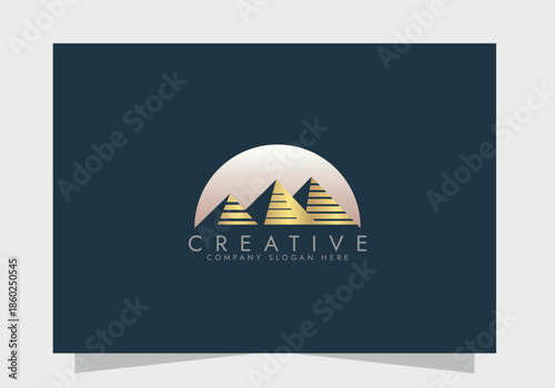 Pyramid logo vector icon design, Creative Branding Pyramids Logo Concept design