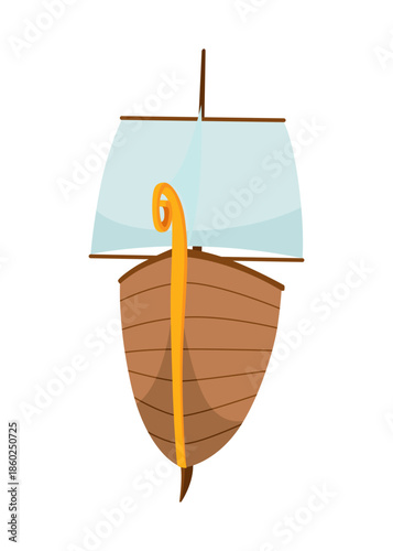 Yachts, sailboat or sailing ship. Cruise travel company icon design. Stylized cartoon pirate ship. Vector old vessels
