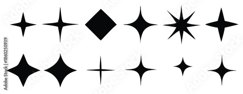 elegant sparkle icons set for luxury and radiance themes