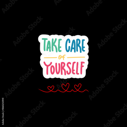 Mental Health and Self-Care Concept: Beautiful Woman Hugging Herself with Hearts and Positive Affirmations for Self-Love and Wellbeing