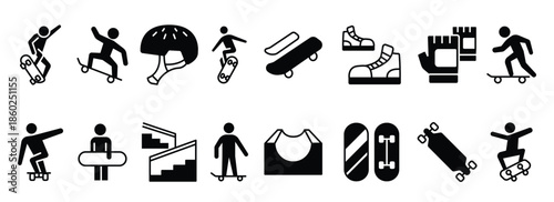 Skateboard icon set vector illustration graphic design