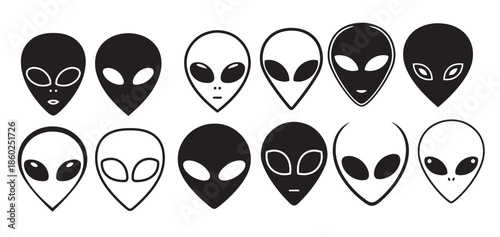 funny alien face silhouette 