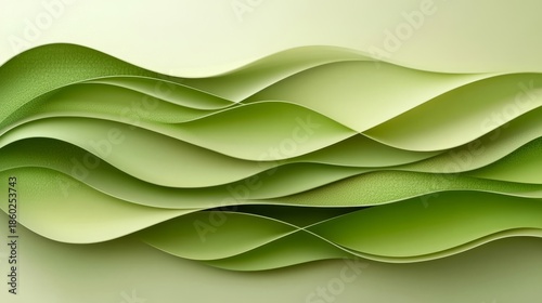 Elegant Abstract Green Waves with Gradients and Soft Organic Textures for Minimalist Design