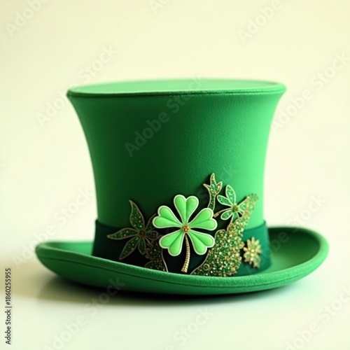 Green top hat with shamrock decorations