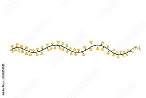 illustration of yellow flower decoration that creeps without background