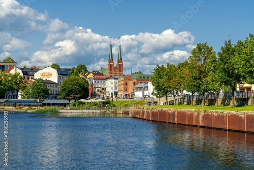 view of downtown Skien in Telemark County in southern Norway