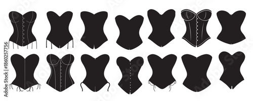 corset silhouette white background
