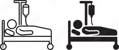 Hospital bed with intravenous drip