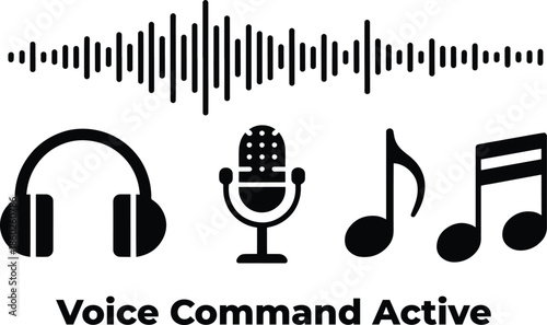 Audio Technology and Voice Command Active Modern Digital Sound Interface