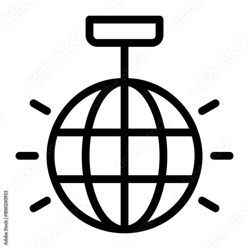 disco ball line icon