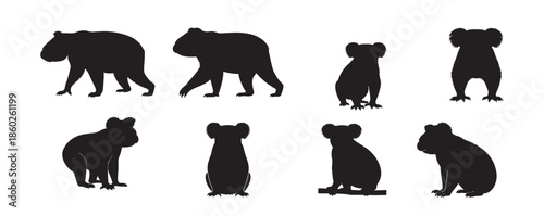 koala silhouette white background