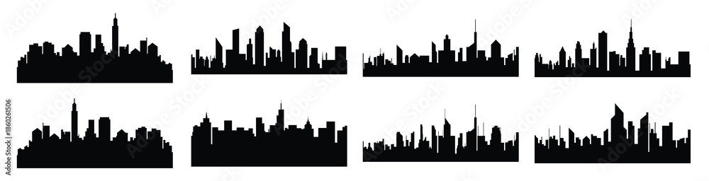 Fototapeta premium modern city scape silhouette vector collection urban