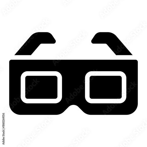 3d glasses glyph icon
