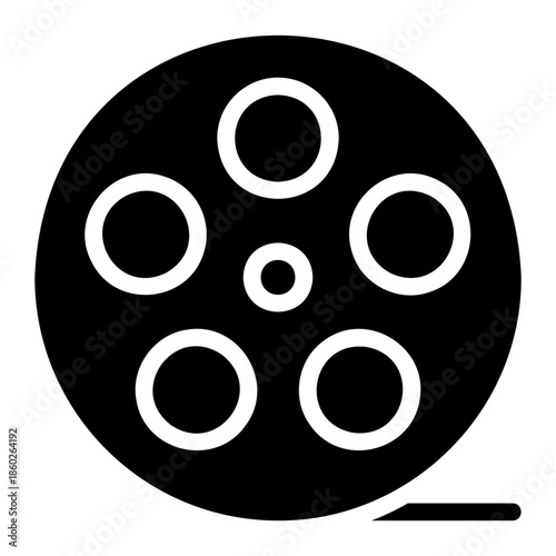 film reel glyph icon