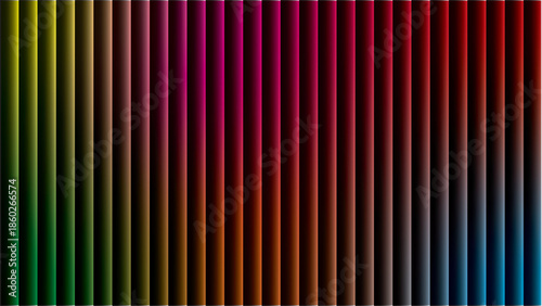 Abstract colorful striped metal texture background with vertical lines and light reflections suitable for wallpaper and design