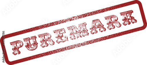 Puremark authentic vintage style red stamp for quality assurance or product certification