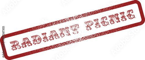 Radiant Picnic Red Distressed Rubber Stamp for Event Planning or Summer Activities