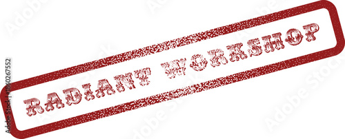 Radiant Workshop Red Distressed Rubber Stamp for Creative Learning or Educational Events