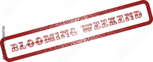 Refreshing Blooming Weekend Distressed Rubber Stamp Design for Leisure and Fun Activities