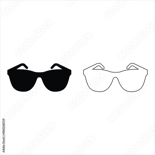 Smart sunglasses silhouette vector art, icon and graphics illustration. hand drawn black sunglasses vector illustration . hipster style element design concept