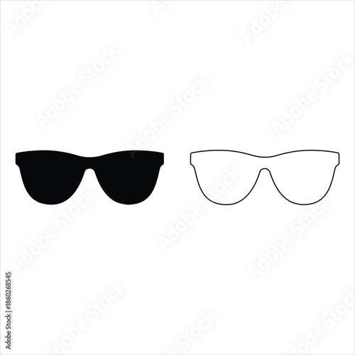 Smart sunglasses silhouette vector art, icon and graphics illustration. hand drawn black sunglasses vector illustration . hipster style element design concept