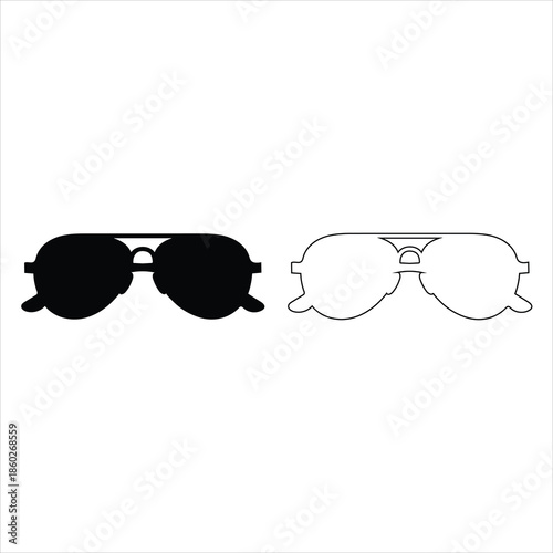 Smart sunglasses silhouette vector art, icon and graphics illustration. hand drawn black sunglasses vector illustration . hipster style element design concept