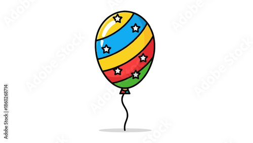 Colorful Balloon with Stars and Stripes Festive Decoration for Celebrations and Parties