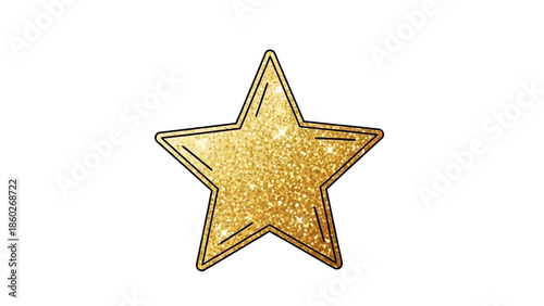 Sparkling golden star illustration representing premium quality, five-star ratings, and celebratory moments for design projects