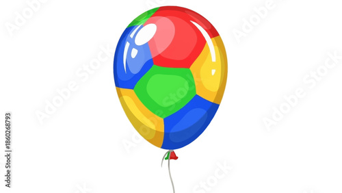Colorful Balloon Floating Freely Against White Background