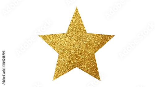 Shimmering golden glitter star graphic. A bright symbol of excellence, achievement, and festive celebration. Ideal for premium design and awards