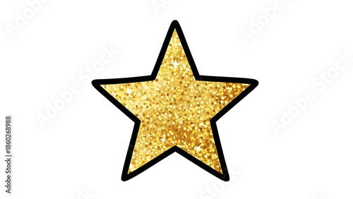 Sparkling Golden Star Icon - A Brilliant Symbol of Achievement and Excellence