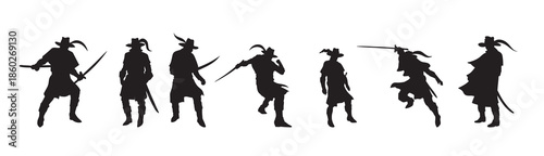 musketeer silhouette vector