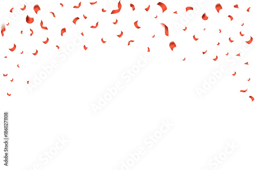 Red Rose Petals Falling From Top Creating Romantic Confetti Rain Illustration
