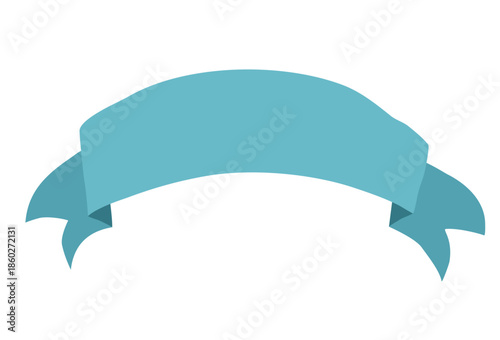 Hand drawn Blue Ribbon Banner Isolated on Transparent Background. Vector illustration 