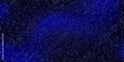 Blue Binary Data Software Programming Code Background. Random Parts of Program Code. Digital Data Technology Concept. 1 0 Machine Code. Random Binary Data Matrix Wide Vector Illustration.
