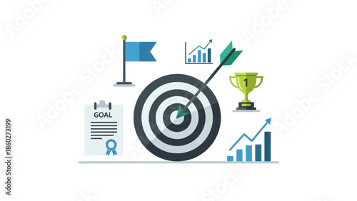 Target Achievement Success Goal Business Strategy.