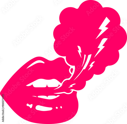 woman lips with black and white transparent smoking smoke vector silhouette of smoking lips 