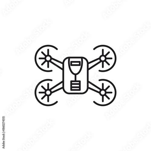 Free Download Simple line drawing of a drone with four rotors. Suitable for tech blogs, graphic design projects, and sciencerelated materials. - GFXLoad