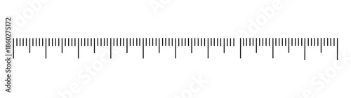 Length measurement scale template vector showing ruler and scale markings for precise measurements, design mockups, technical drawings, and educational or UI projects.