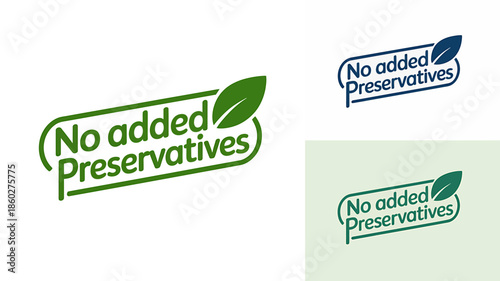 No added preservatives label with a natural leaf icon for healthy food and product packaging