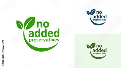 A collection of natural and healthy food product labels indicating no added preservatives
