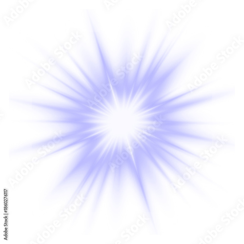 Purple neon star emits soft glowing light with sparkles and lens flare. Transparent PNG enables flexible placement. Perfect for magical, sci-fi, and fantasy designs. 