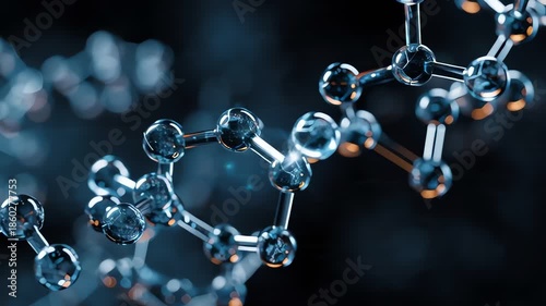 Rotating abstract atp molecule structure animation. 4K Video