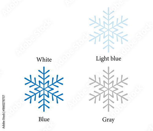 冬のイラスト素材　雪の結晶のセッ　No.4