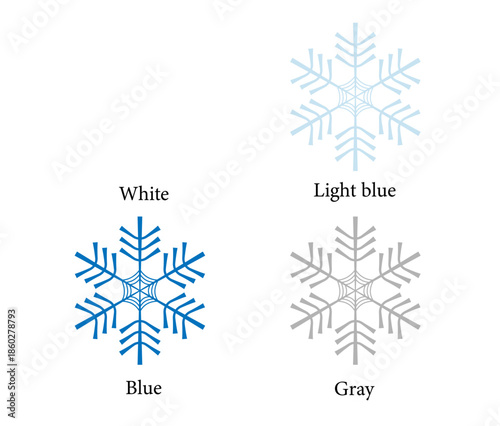 冬のイラスト素材　雪の結晶のセッ　No.2