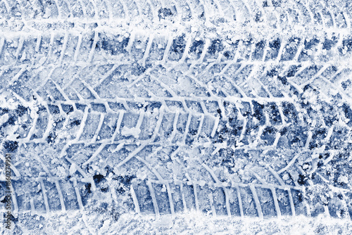 Wallpaper Mural Snow tire tracks texture. Icy winter road surface. Frozen pattern background. Cold season detail view. Vehicle trace on snow. Slippery ice abstract backdrop. Rough winter texture. Cold weather frost. Torontodigital.ca