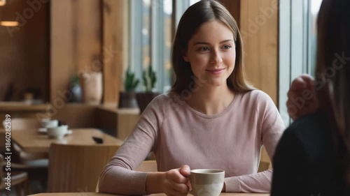 young woman in cafe